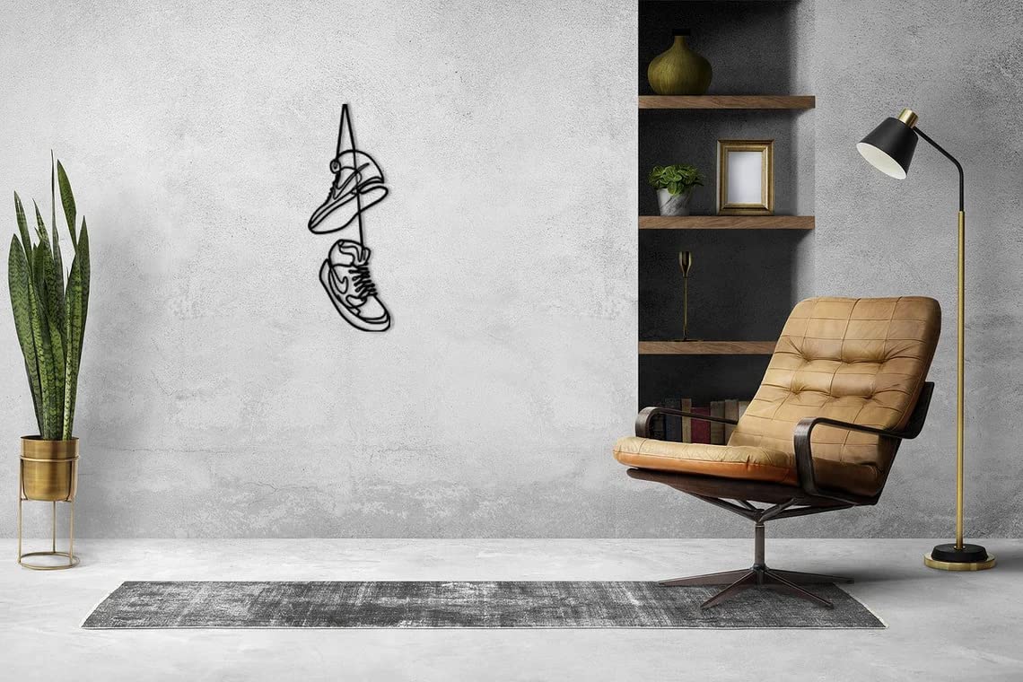 Herrlich HomesHerrlich Homes Sneaker Shoe decor | Sneakerhead display | Minimalist Line Art | Home Wall Art | Metal Art Wall | Housewarming Gift |(70cmx25cm)