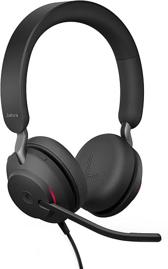 Jabra Evolve2 40 SE Wired Noise-Cancelling Stereo Headset With 3-Microphone Call Technology and USB-A Cable - MS Teams Certified, Works with All Other Platforms - Black