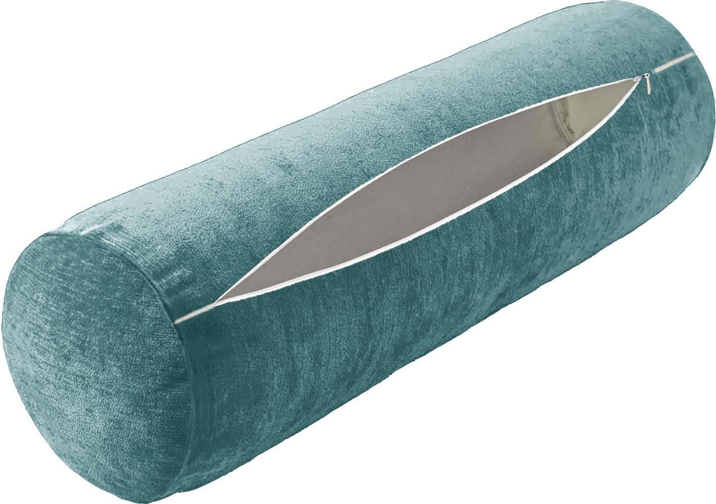 Neck Roll Pillow Case Cover Only - Cervical Pillowcovers with Zipper Cylinder Soft Bolster Pillowcases for Cylindrical Cushion(13,2pcs:40x15cm/16x6")
