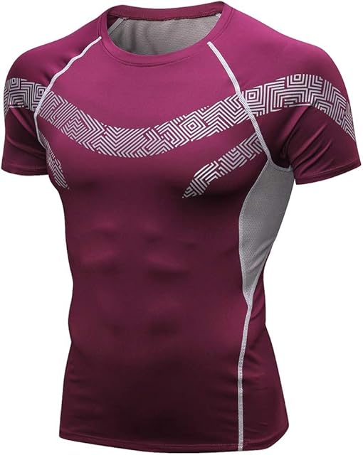 Yuerlian Mens Running Tops, Breathable Base Layers Sports T Shirt, Workout Short Sleeves Shirts for Men