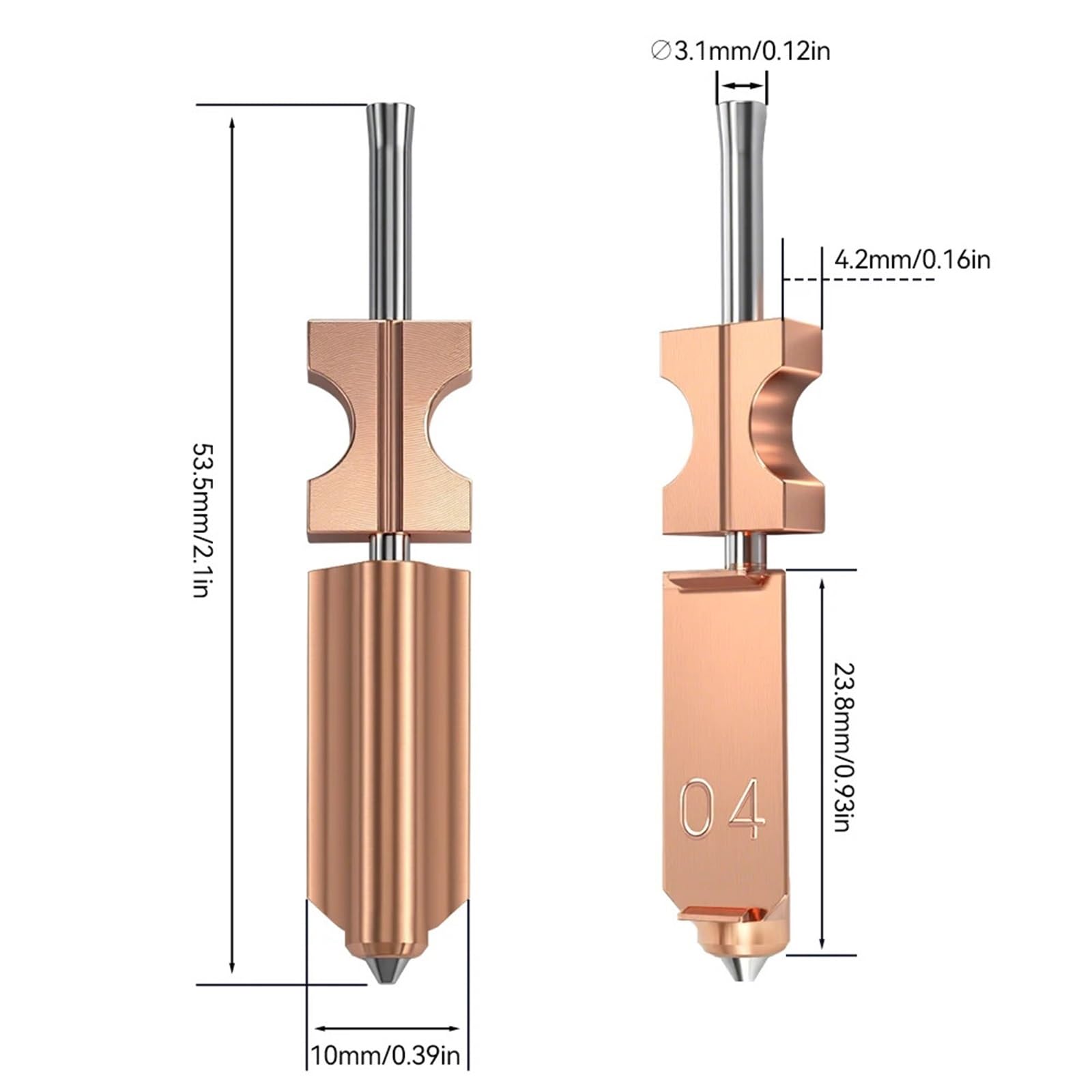 For Fla-shForge Ad5x Düse Gehärtet 0,25,4,6,8 for Adve-rturer for Flash-forge Extruder Hotend 3d Drucker Zubehör(3PC Nickel Plated,0.4mm)