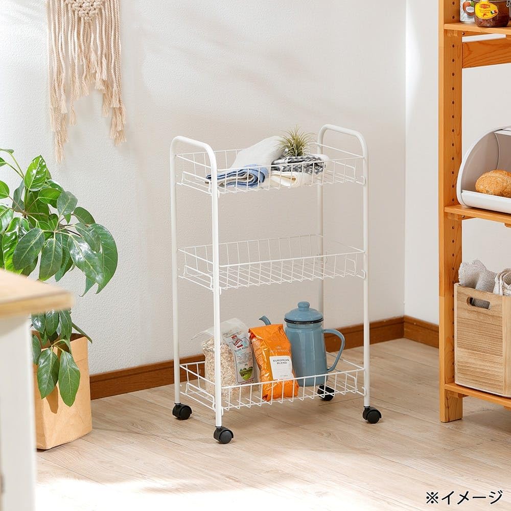 Amazon.co.jp: カインズ(CAINZ) 簡単組立 スチールワゴン 3段 幅