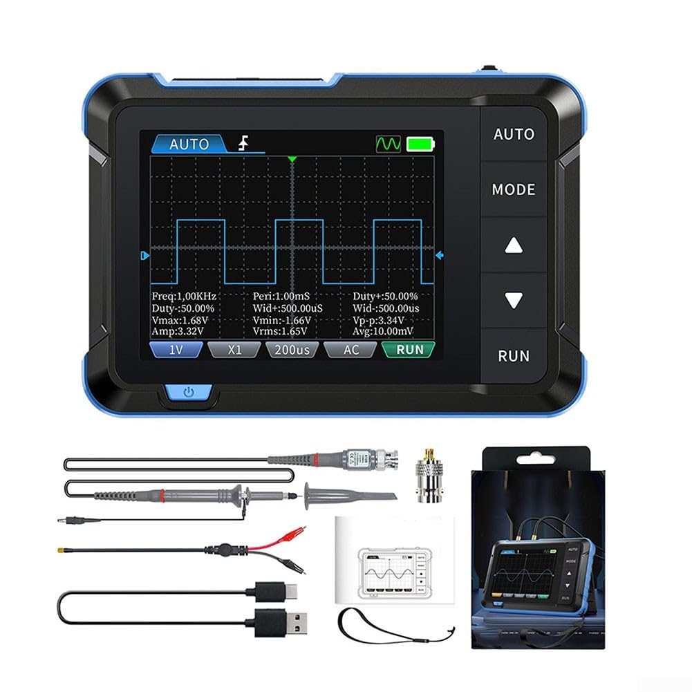 DSO153 Digitales Oszilloskop, 1 MHz Bandbreite, 5 MS/s, Abtastung, USB, tragbares Scope mit Signalgenerator für Elektroniklabor (A)