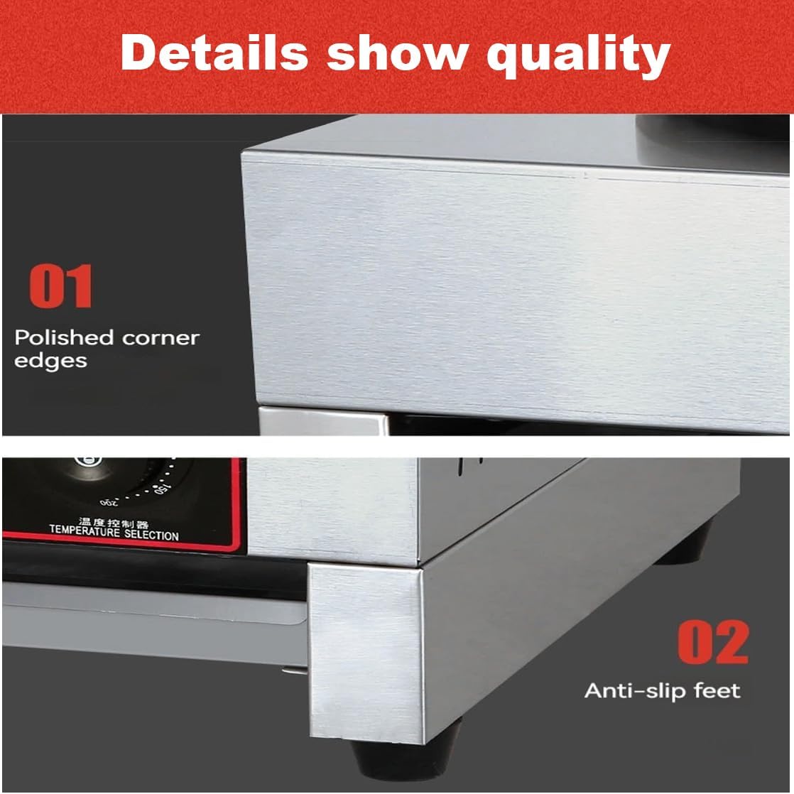 16 Inch Commercial Pancake Maker, Double-Head Pancake Baking Machine, 50-300°C Adjustable Thermostat, Power and Temperature Indicator Light, Can Pancake Eggs, Omelets, and Bread.