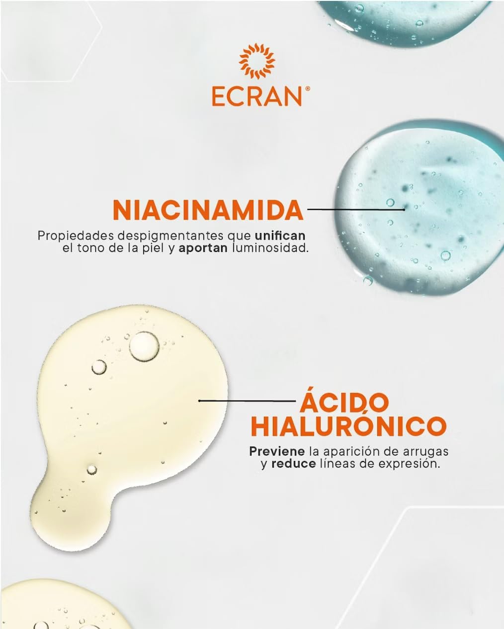 ECRAN SUNNIQUE – Protector Facial Antimanchas Antiarrugas SPF 50+ con Niacinamida y Ácido Hialuronico, Despigmenta y Unifica el Tono, Fórmula con VitEox80 - 50 ml — view 8