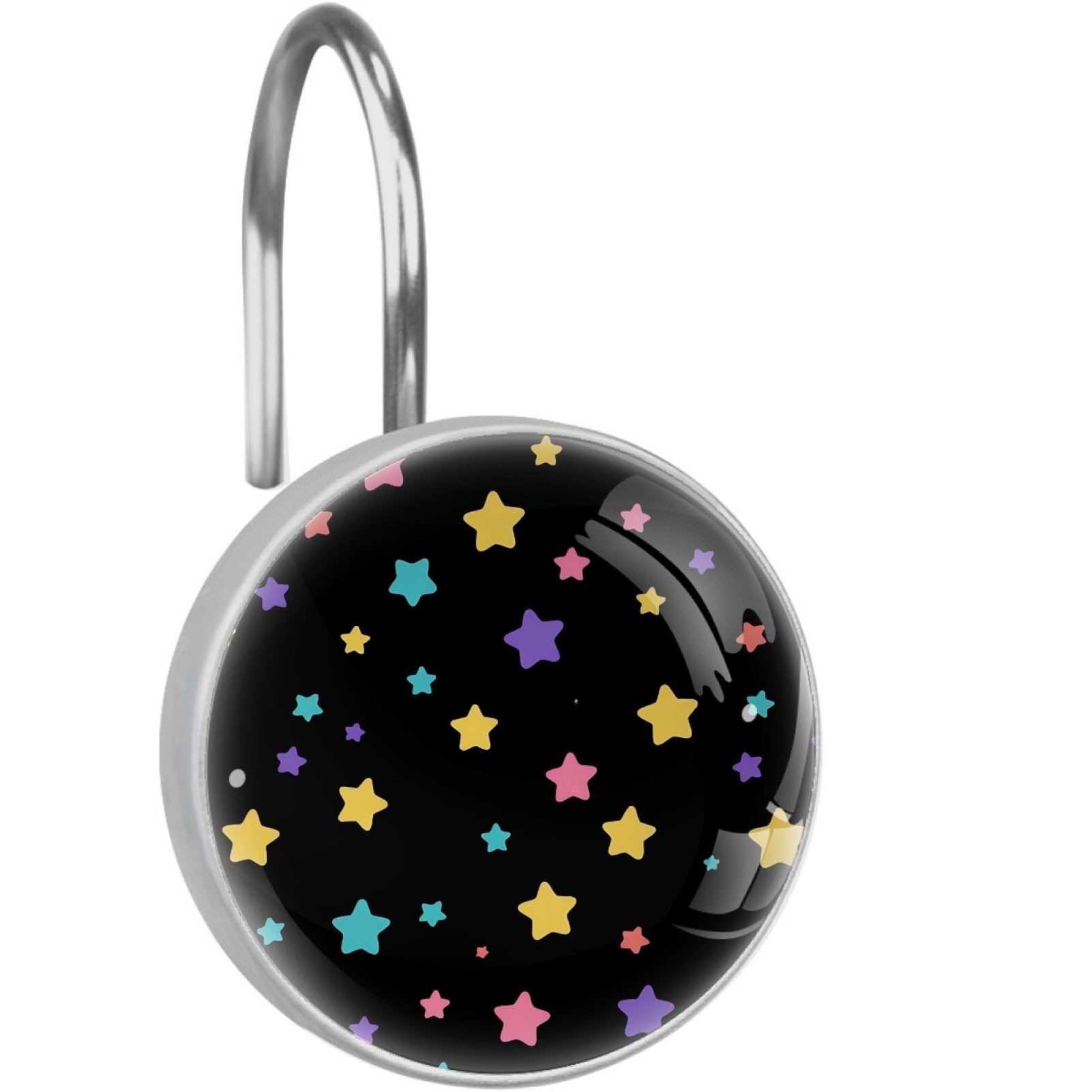 VAPOKF Shower Curtain Hooks, 12PCS Colorful Stars Shower Curtain Hook for Bathroom Decors Home Bedroom