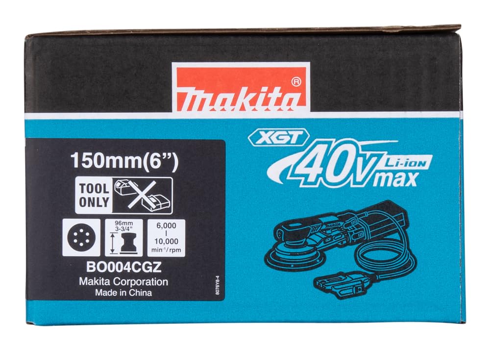 Makita BO004CGZ 40V Max Li-ion XGT 150mm Lijadora orbital aleatoria sin escobillas, baterías y cargador no incluidos
