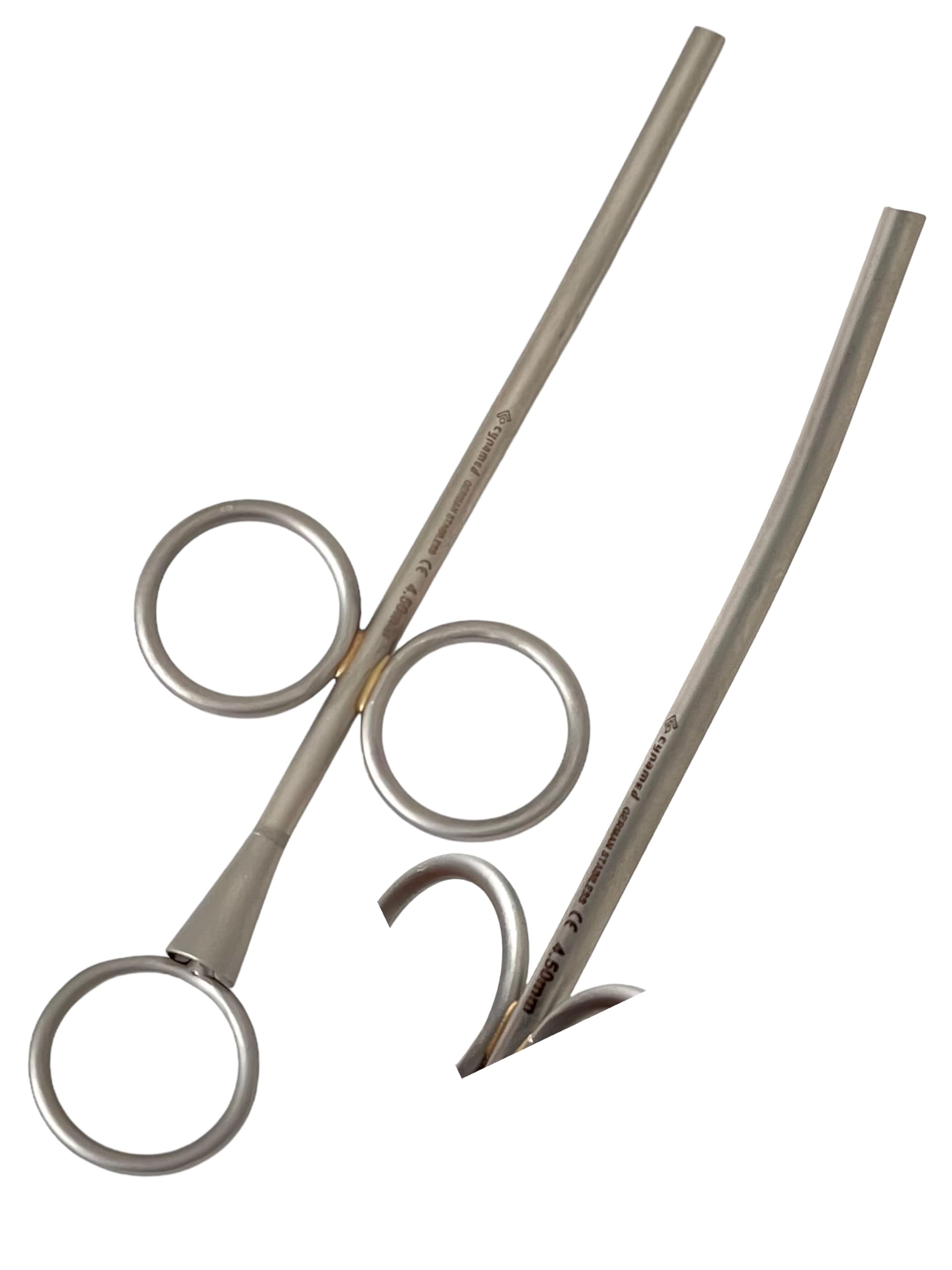 2 Pack | Bone Grafting Syringe 4.5mm + 5mm Curved | Dental Bone Graft Syringe | German Stainless CE