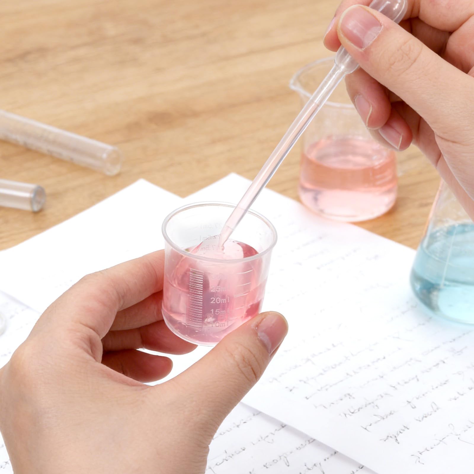 Vasos medidores de plástico líquido, 20 unidades, vasos desechables para medicina, graduados, de plástico transparente, para cocina, laboratorio, herramienta de medición, 30 ml