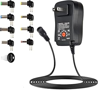 30W Universal AC/DC Adapter,Switching Power Supply with 8 Selectable Adapter Tips and 5V 2.1A USB Port, Suitable for 3 V to 12 V Household Electronics as CCTV ,IP Camera, Speaker ,Router,etc.[2000mA Max]