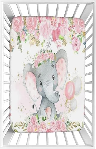 Sábana decorativa para cuna, sábana bajera ajustable de microfibra para cuna para bebés y niños pequeños, 28 x 52 x 8 pulgadas, juego de sábanas