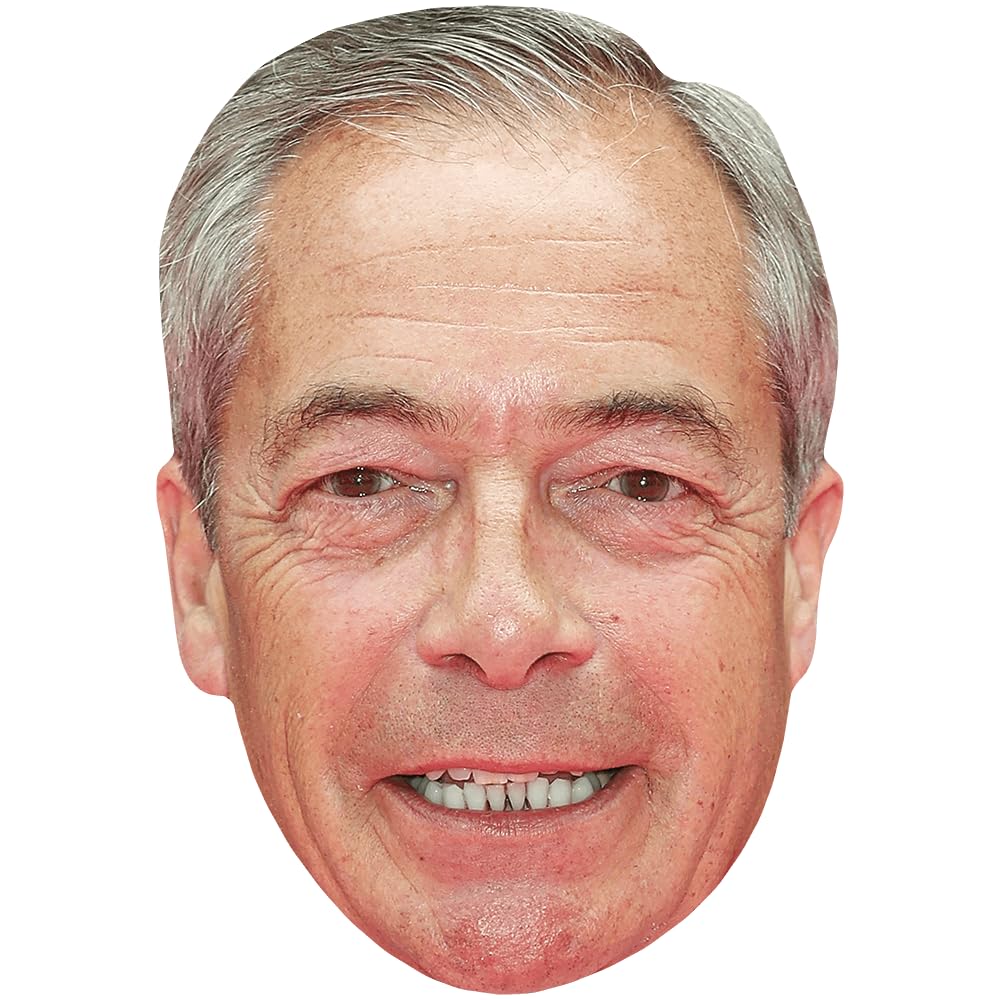 Nigel Farage (Teeth) Celebrity Mask, Flat Card Face, Fancy Dress Mask