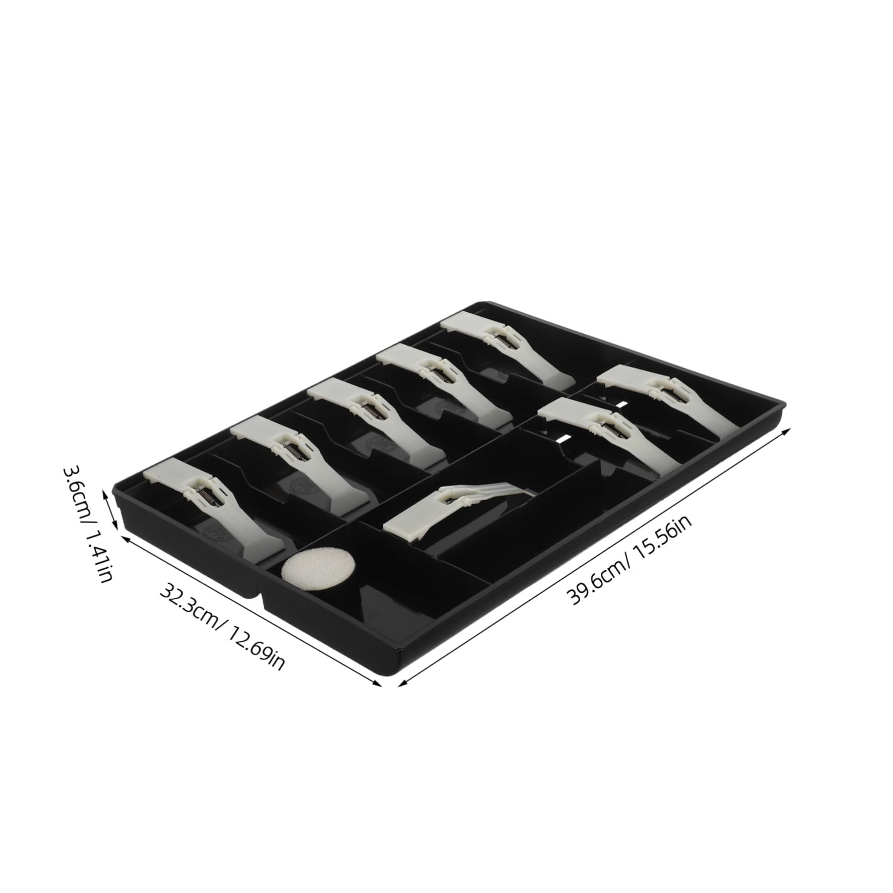 Organizzatore per Contanti Multi-scomparto con Clip per Uso in Negozio e Supermercato, Cassetto Portamonete in Plastica con 9 Scomparti