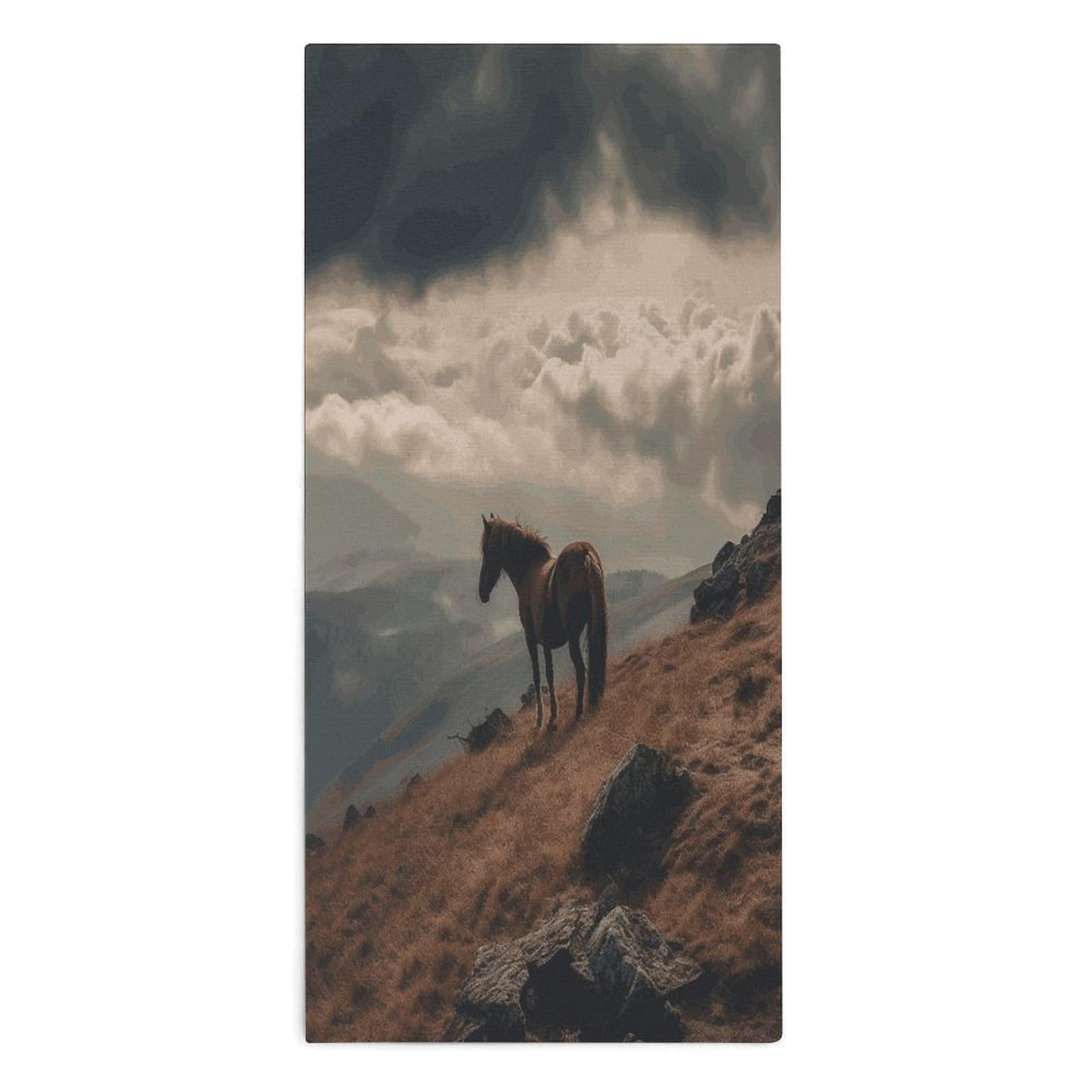 Btcowzrv Style Horse Grazing On The Mountain Bath Towel Beach Towels Shower Towel