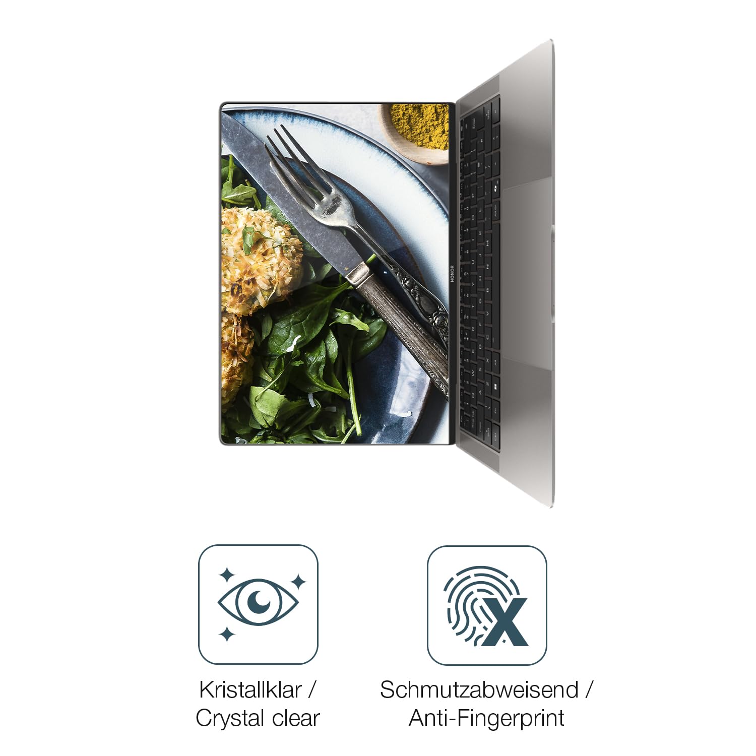 dipos 2x Pellicola Protettiva 9H trasparente per Honor MagicBook Pro 14 | Non si rompe e non si scheggia, non è vero vetro, Anti-Shock, si adatta perfettamente, antigraffio, senza bolle, autoadesiva