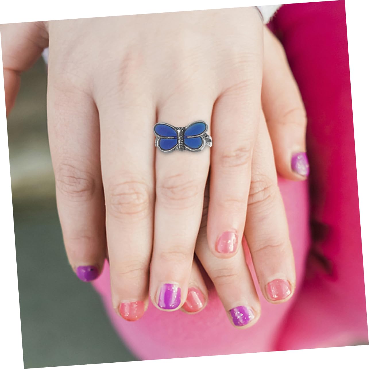Czujnik biżuterii dziecięcej Emotion Dragonfly Youth Rings Obrotowy pierścień kontroli nastroju Epoksyd