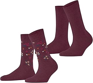 Flower Rib Multipack W So Algodón Estampados Calcetines (Pack de 2) para Mujer