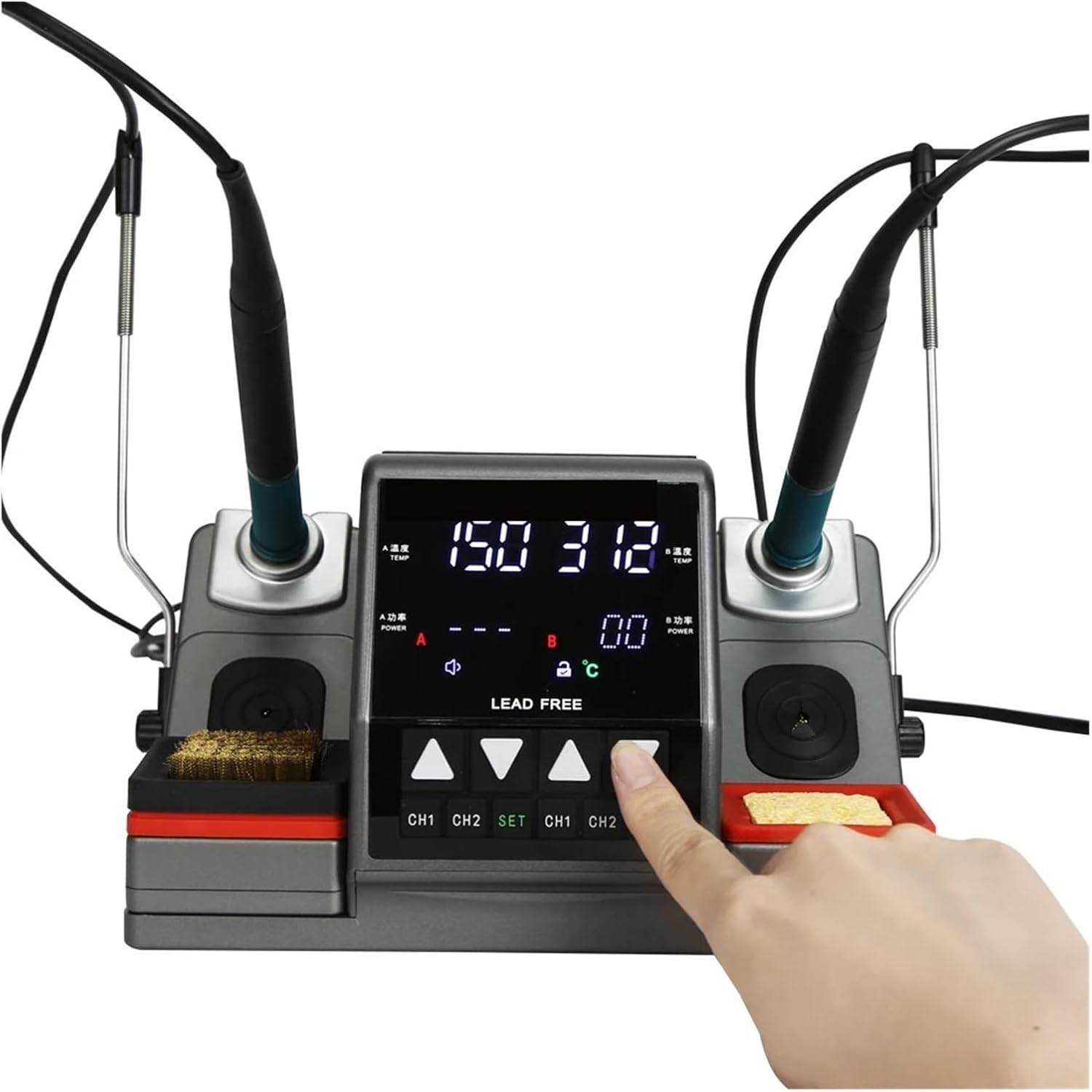 Soldering Iron Station Soldering Station Handle Double Station Digital Rework Station Phone Repair Bga SMD Solder Tool Welding Station