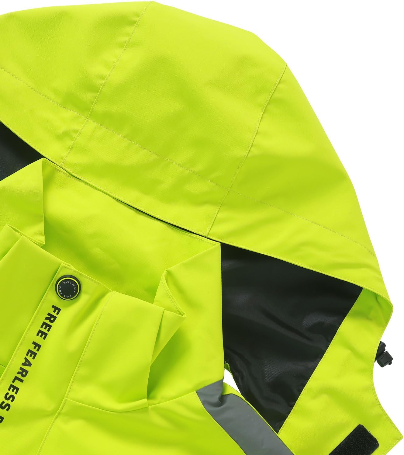 Men's Softshell Windproof Jacket, Men's Outdoor Waterproof Coat, Polyester Hooded Outdoor Sports Jacket (with Reflective Strips), Spring & Autumn Style (US, Alpha, 3X-Large, Regular, Regular, GREEN) - Image 5