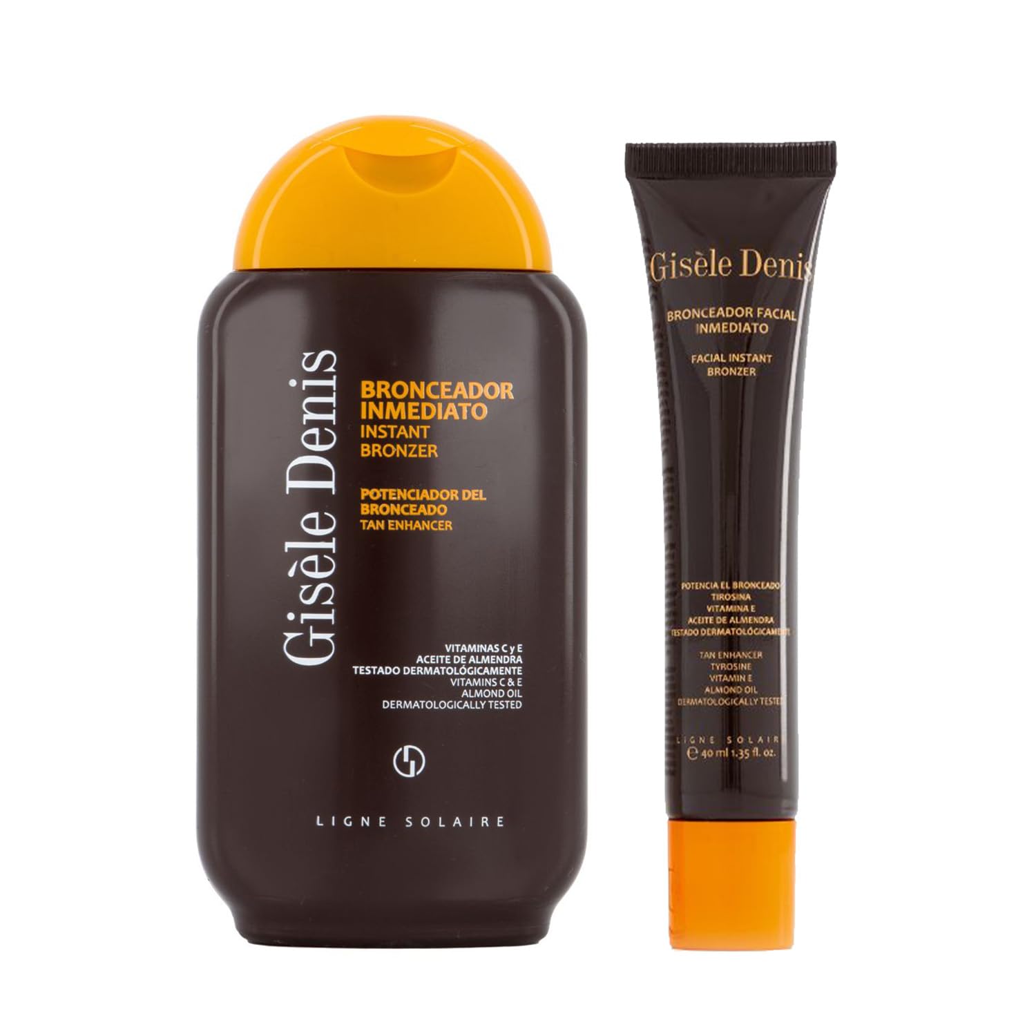 GISÈLE DENIS - Pack Bronzage Solaire, Bronzage Visage Immédiat 40 ml + Bronzage Immédiat 200 ml, Accélérateur de Bronzage, Bronzage Solaire aux Extraits et Huiles, Intensificateur et Sublimateur