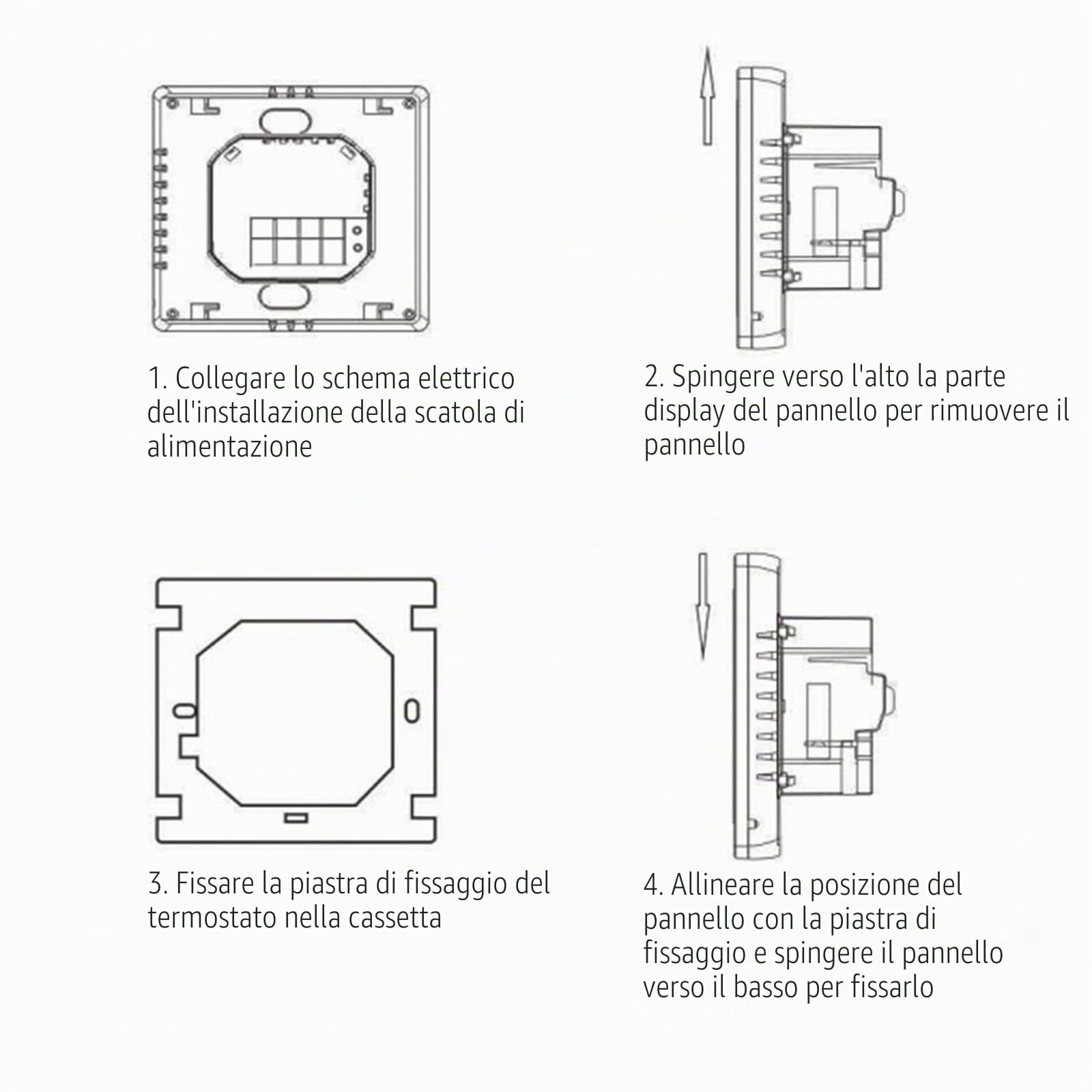 (Smart Thermostat) WIFI Termostato intelligente con display LCD Termostato intelligente per riscaldamento Termostato APP e controllo vocale Regolatore di temperatura costante per interni Termost