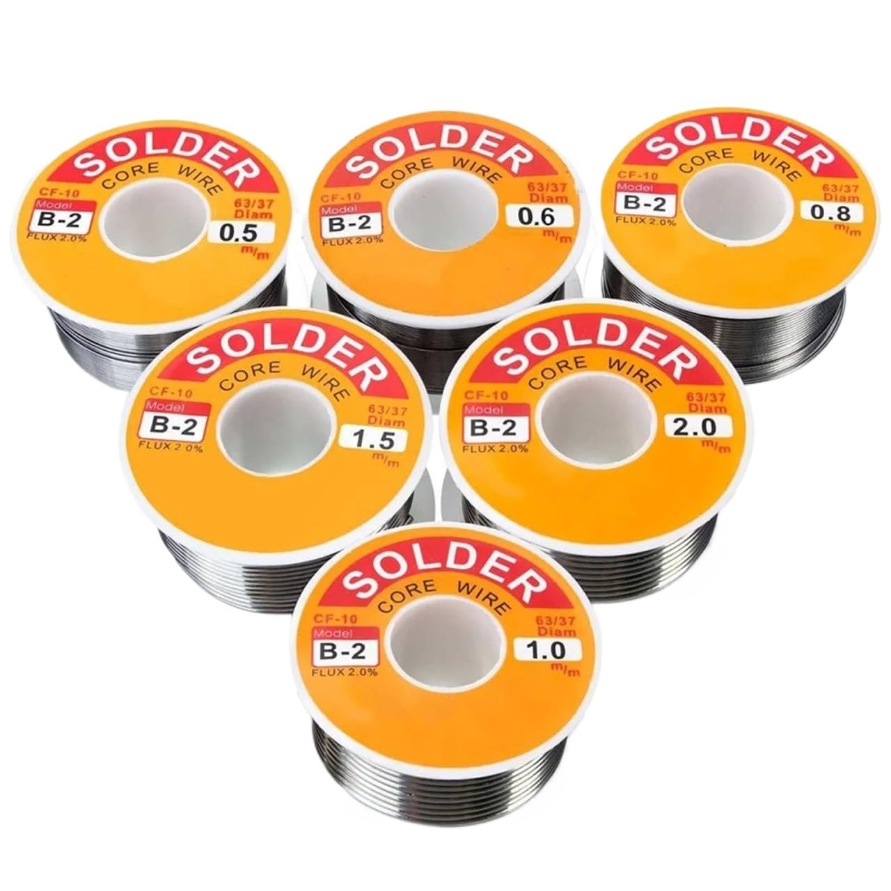 5 pz Filo di Saldatura Colofonia Core Flux 63/37 Lega di Stagno 50 g 100 g Linea di Saldatura for Strumenti di Progetti Elettrici(50g 0.8mm)