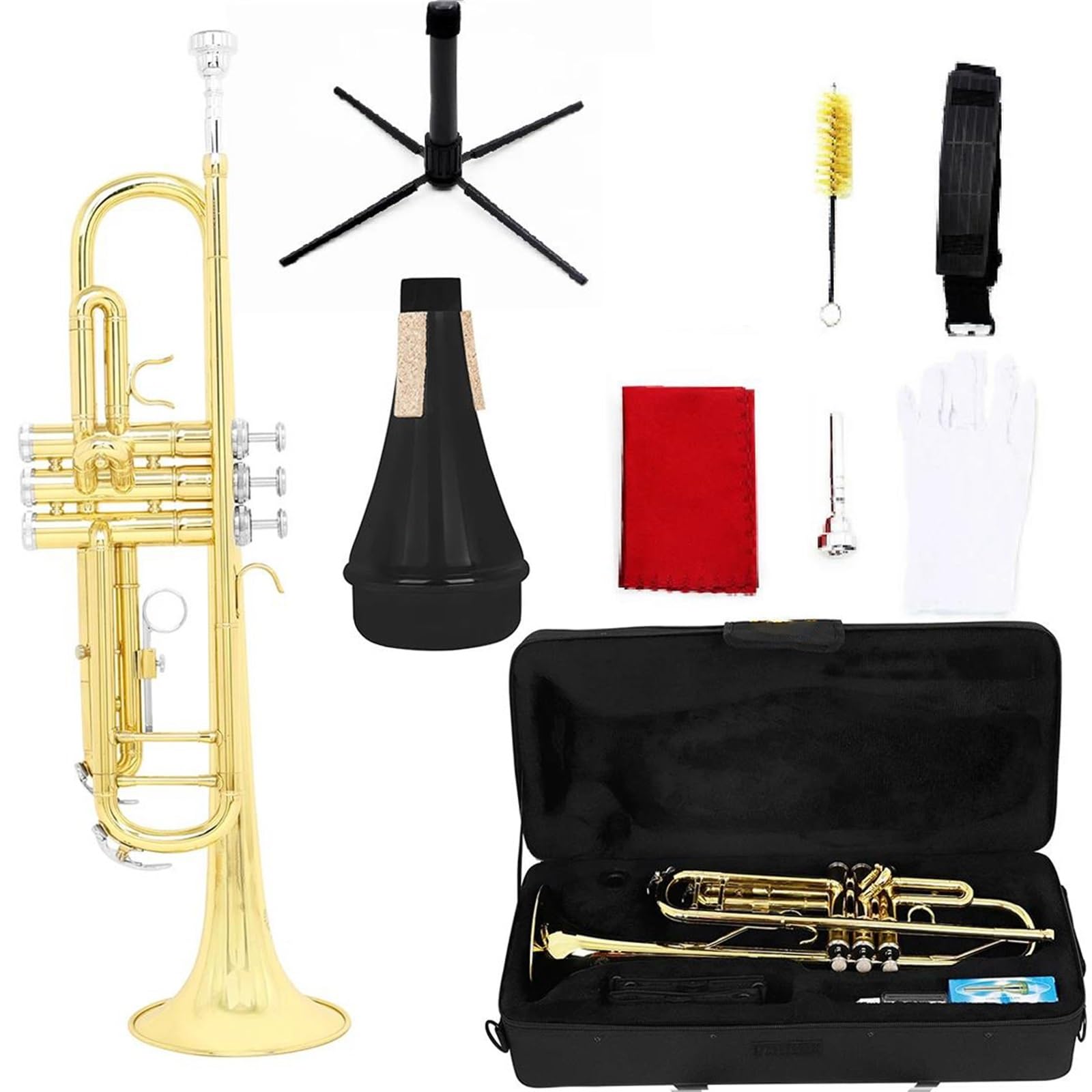 Standardtrompete BB Trompete aus Messing Gold Musikinstrument(Gold trumpet)