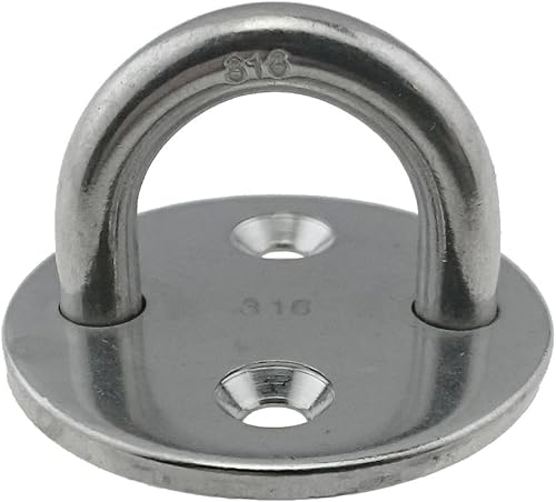 US Stainless 2 piezas de acero inoxidable 316 redondo almohadilla ojo 516" 0.315 in (2" 1.969 in diámetro) grado marino