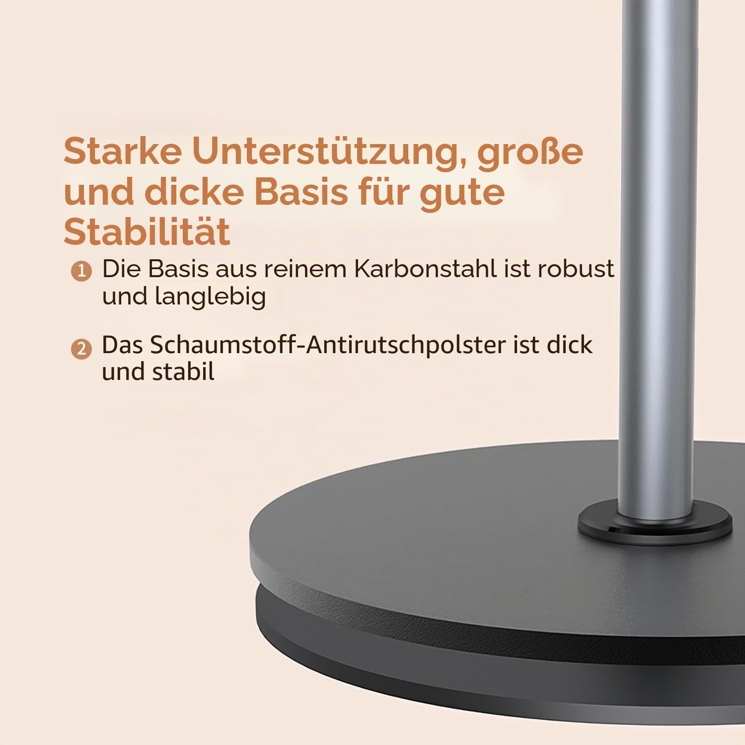 yAyusi Overhead Stativ Handy für iPhone, 30 cm Lang Handyhalterung Zum Filmen, 360° Drehbarer Verstellbar und Handy Stativ Tisch, Geeignet für Live-Übertragungen, Meetings, Kochen, Videoaufnahmen