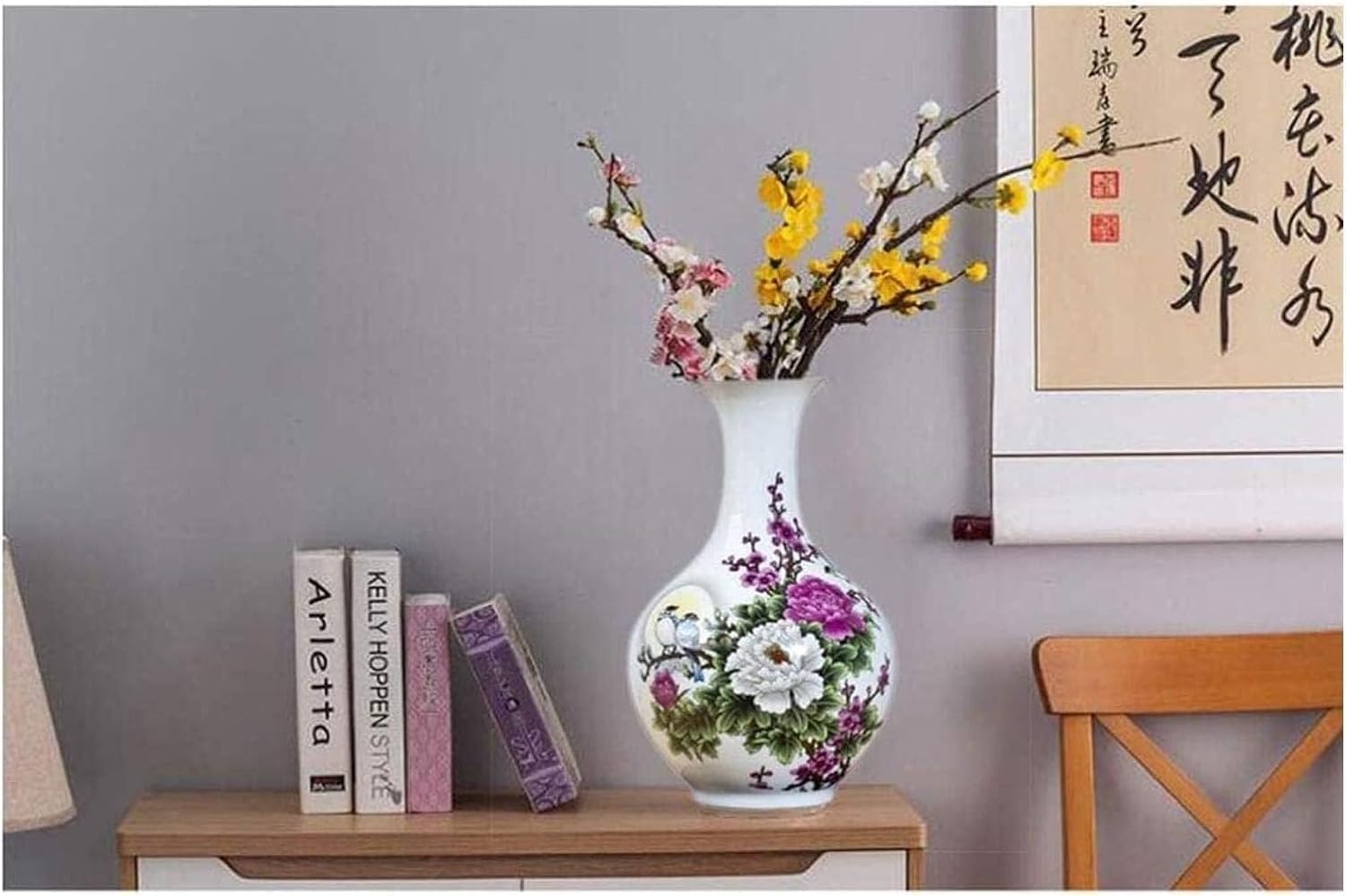 Vasen Keramik Handgefertigte Handwerk Blumenmuster Büro Wohnaccessoires