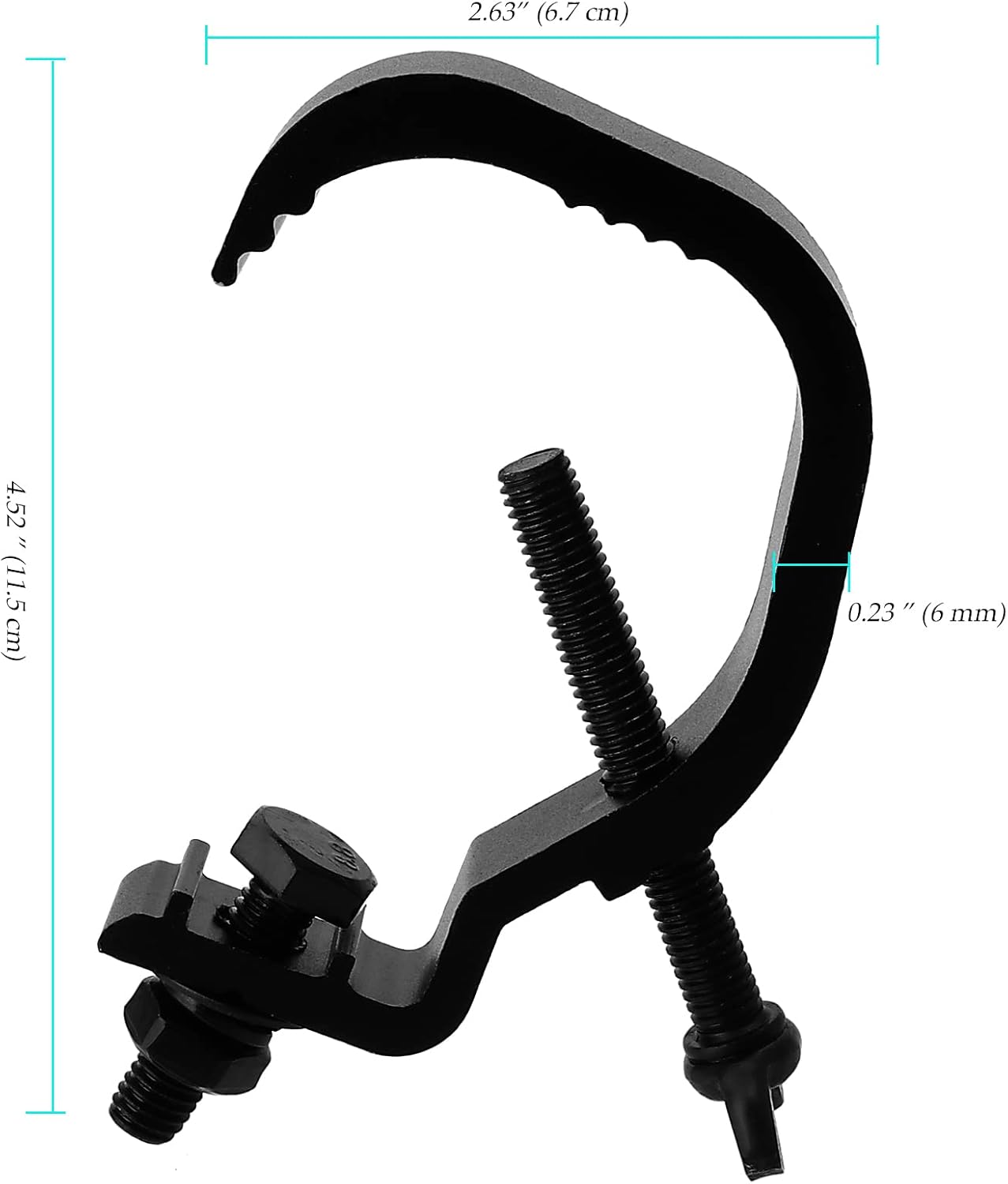 12 PCS Stage Light Clamp Hooks, Heavy Duty Aluminum Alloy Truss Clamps, Black - Image 2