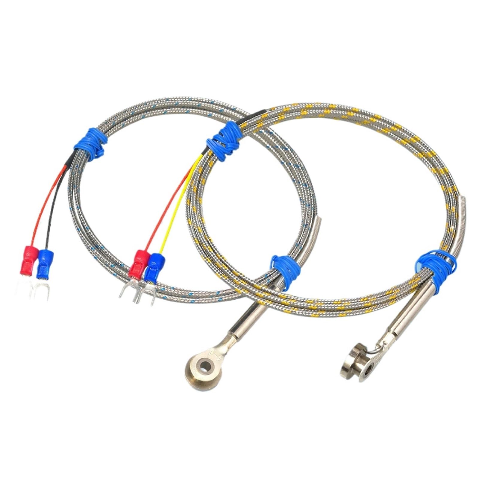 1 sonda termopar tipo botón tipo K/J, sensor de temperatura de molde de 0 a 800 °C con cable trenzado de acero inoxidable.(K-5M)