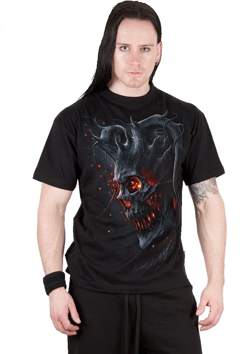Spiral Death Embers Hombre Camiseta Negro 100% algodón Regular