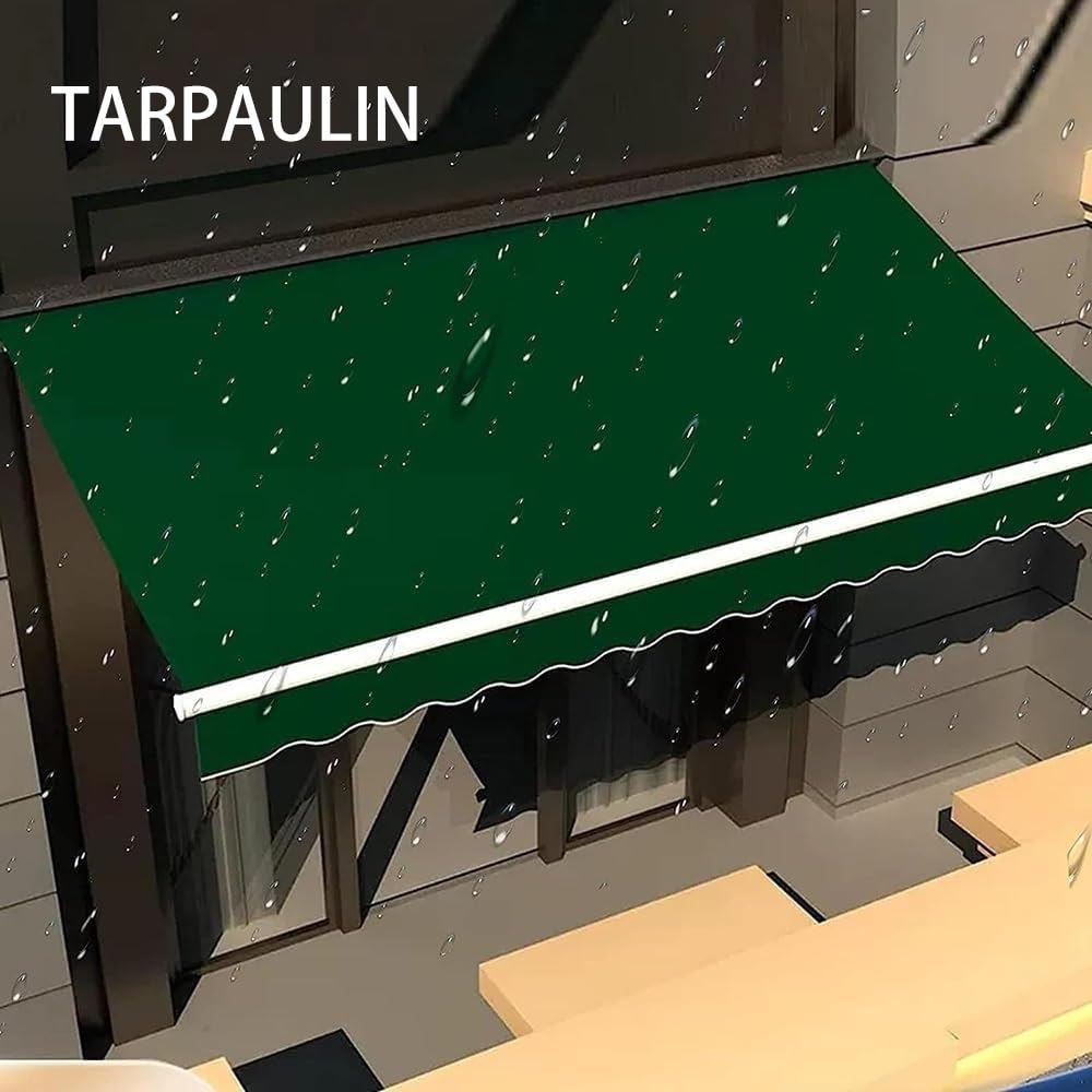 Tenda da sole retrattile in tessuto di ricambio impermeabile per pergola e vetrina, soluzione ombreggiante per esterni, 7 x 2 m, colore rosso