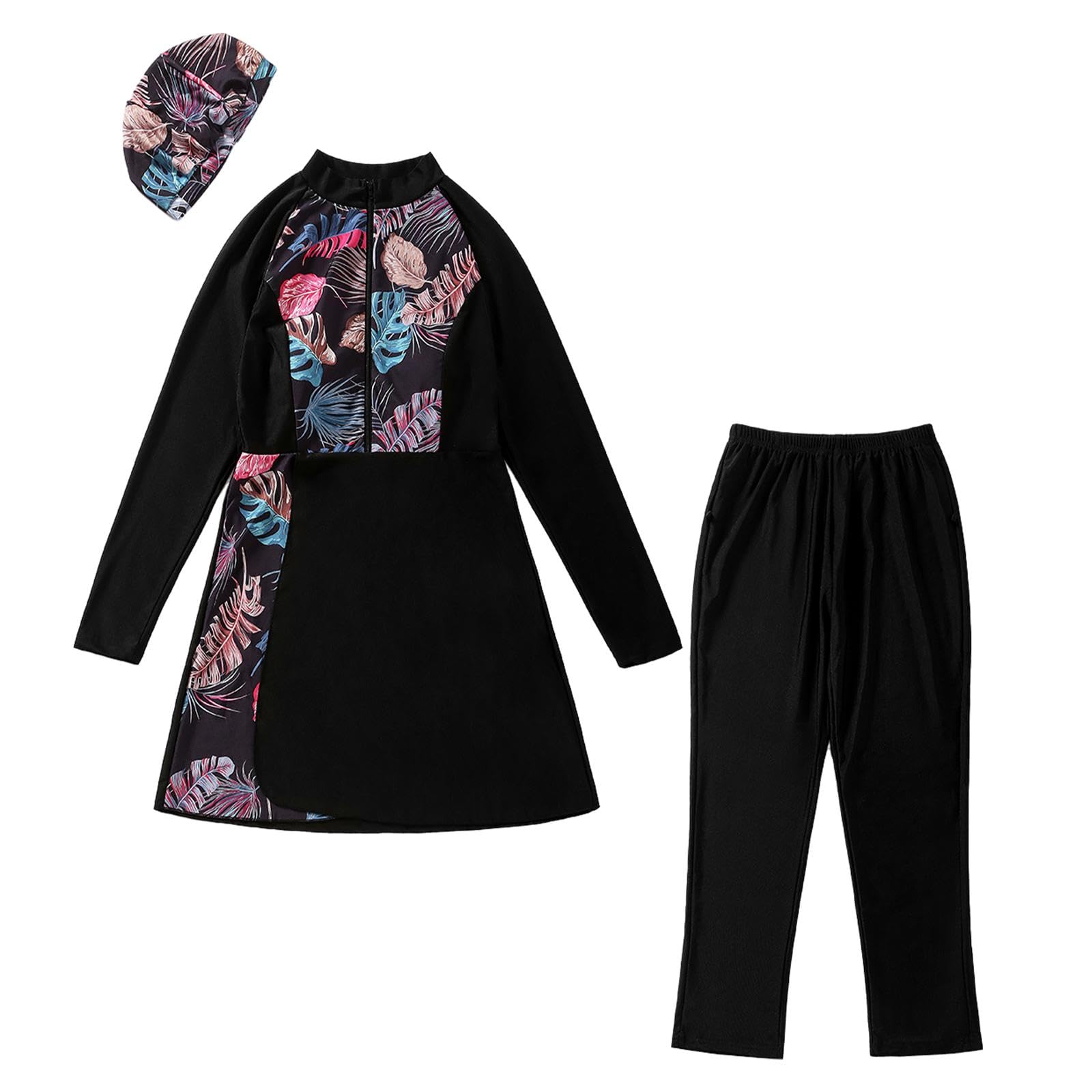 Women Long Sleeve Long Sleeves Swimsuit for Beach Surfing Lady Gift XXXL Black|Clothing, Shoes & Accessories | Womens Clothing | Swimwear-image-32