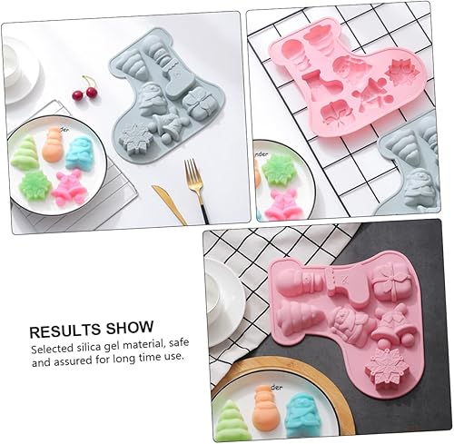 Miniatura 9 de NOLITOY Molde de Navidad de silicona para hornear árbol de Navidad, molde de silicona para manualidades, pasta de goma de mascar, decoración de