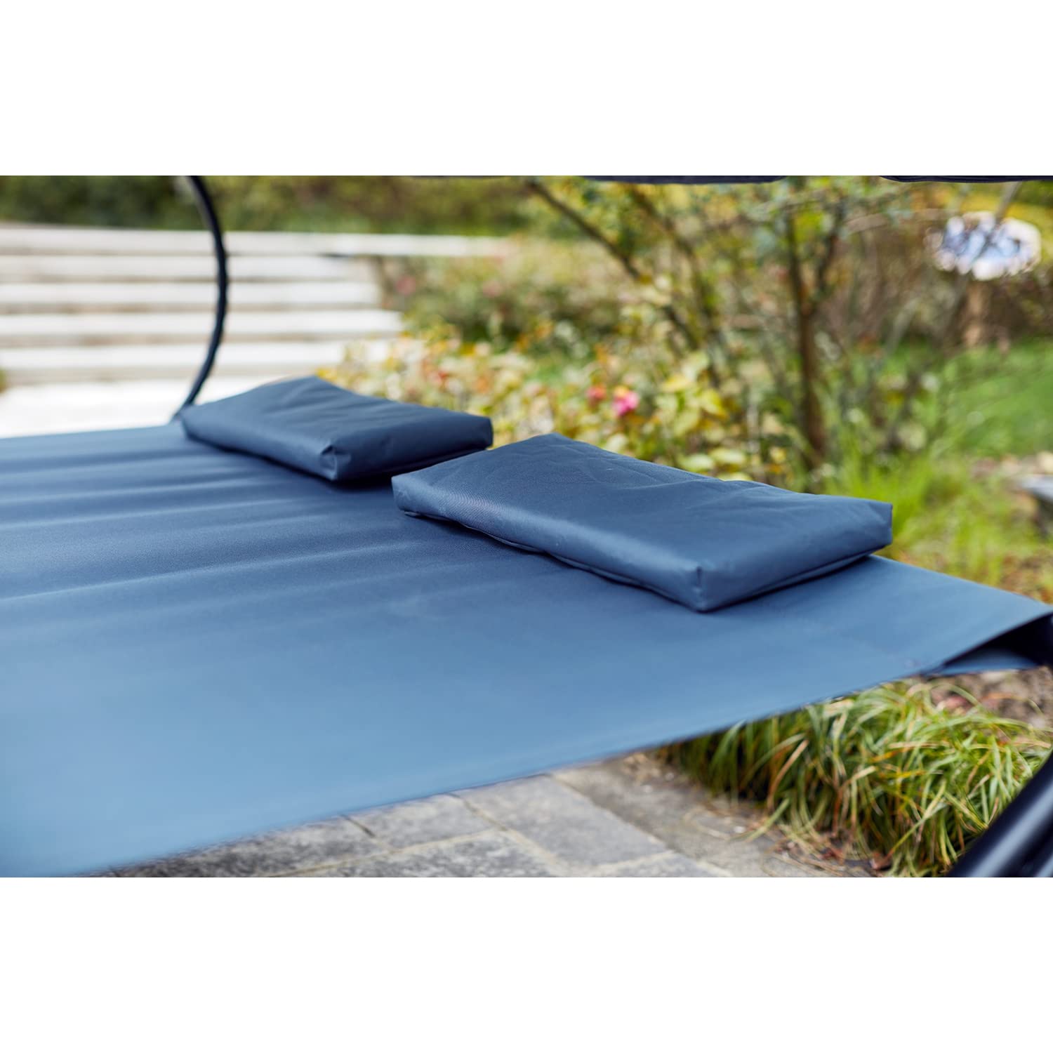 CONCEPT USINE Lit de Jardin Aloha 2 Personnes Auvent Amovible Gris
