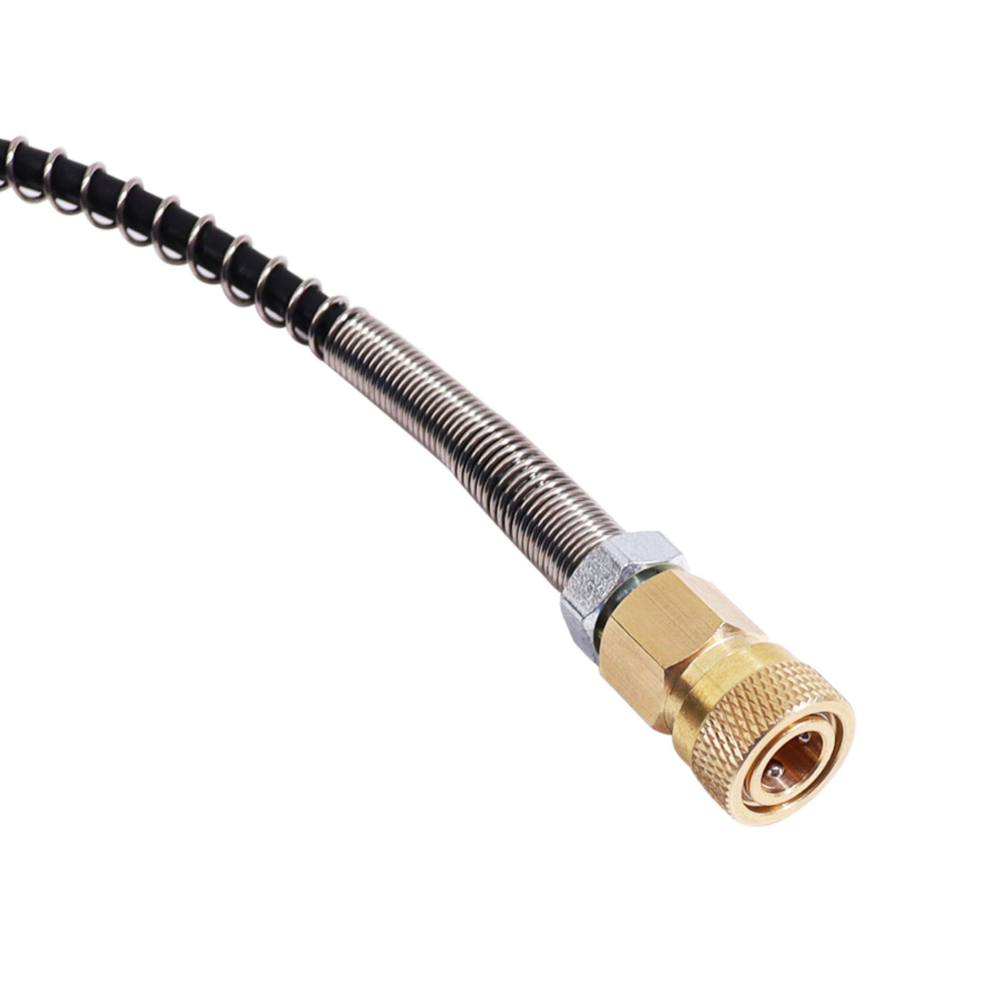 TUXING 4500Psi Hochdruck-Luftpistole PCP Füllstation Peitsche Schlauch, Hochdruck-PCP Paintball Füllstation mit Ablassventil Messing HPA CO2 Tank DIN Ladesystem M18* 1,5