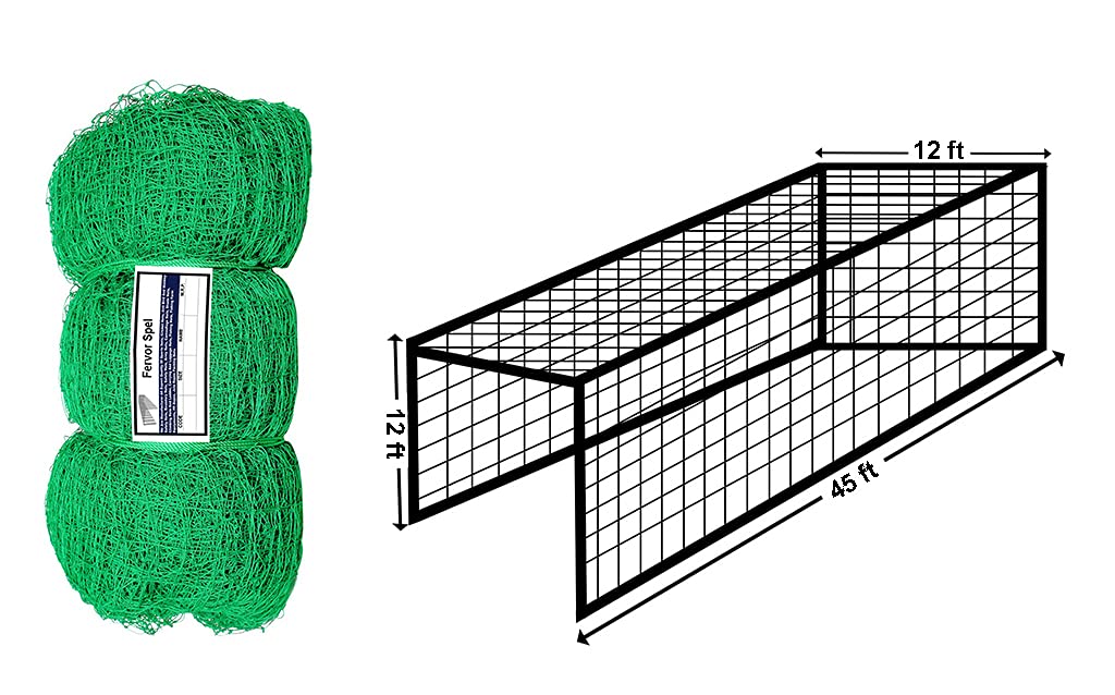 Fervor Spel® Three Side Interlocked Cricket Practice Net with Roof (45 ft x 12 ft x 12 ft)- 1 mm Nylon Thread (Green) (B0852P2QNG) Amazon Price History, Amazon Price Tracker