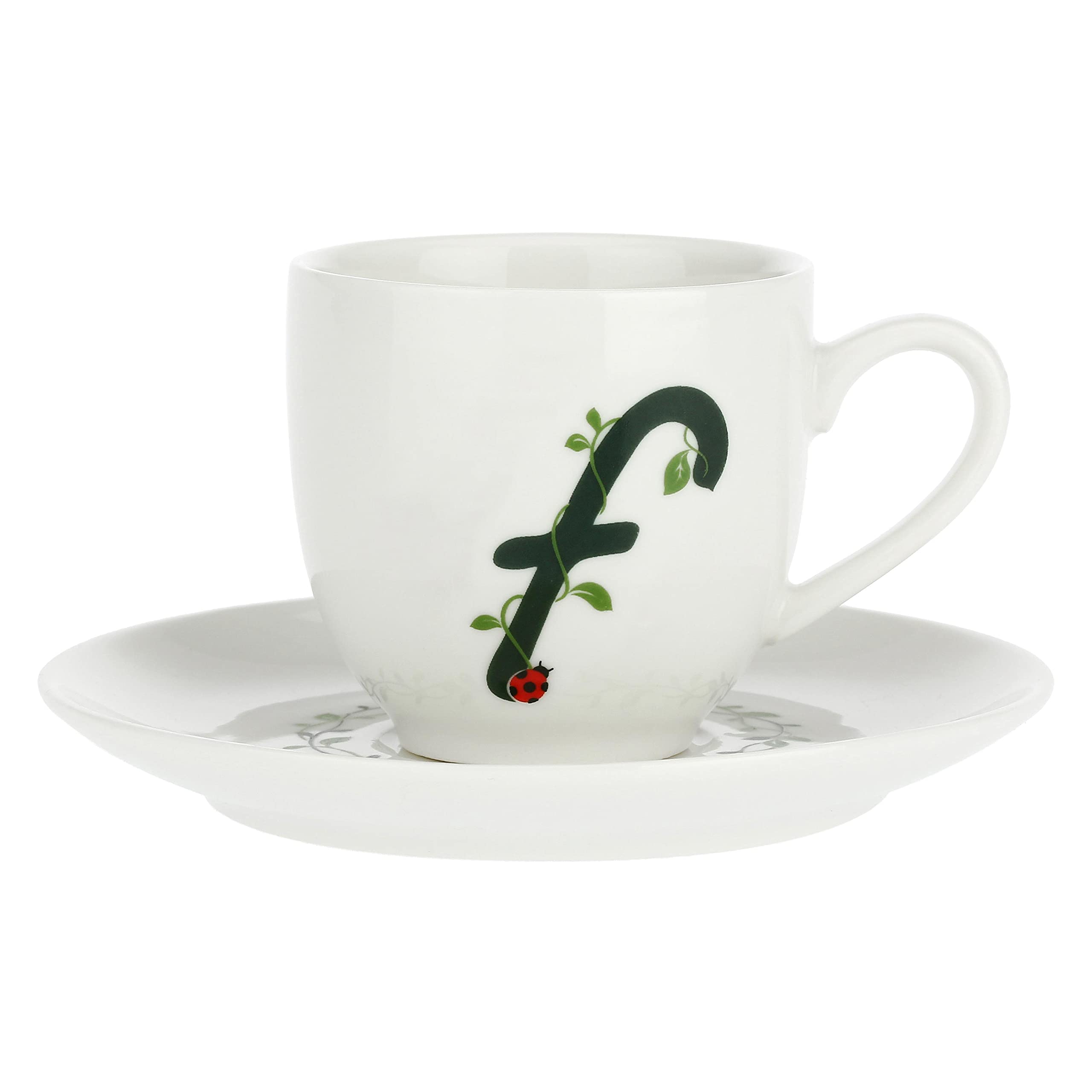 La Porcellana Bianca - Coffee Cup with Saucer Letter 'F' in Gift Box - Solotua - Home Furniture, Tea, Coffee and Breakfast - Porcelain - 90 cc
