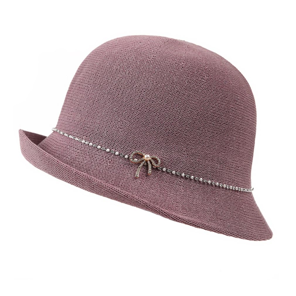 KGADRX Viseras para el Sol para Mujer Sombrero para el Sol de Primavera y Verano Elegante y de Moda para Mujer Sombrero de Pescador Temperamental Protección Solar Sombrero de Lavabo con Borde Enrollado