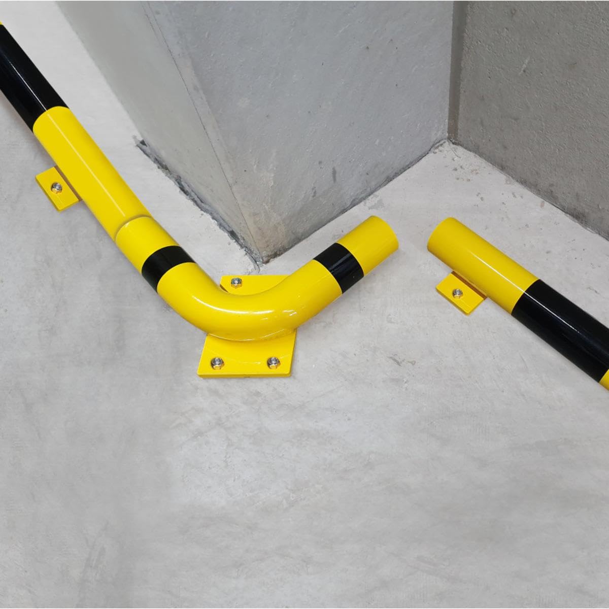 K.57 Balken - Rollstopp Baukastensystem, gelb/schwarz, Stahl, Ø 76mm, 1000mm
