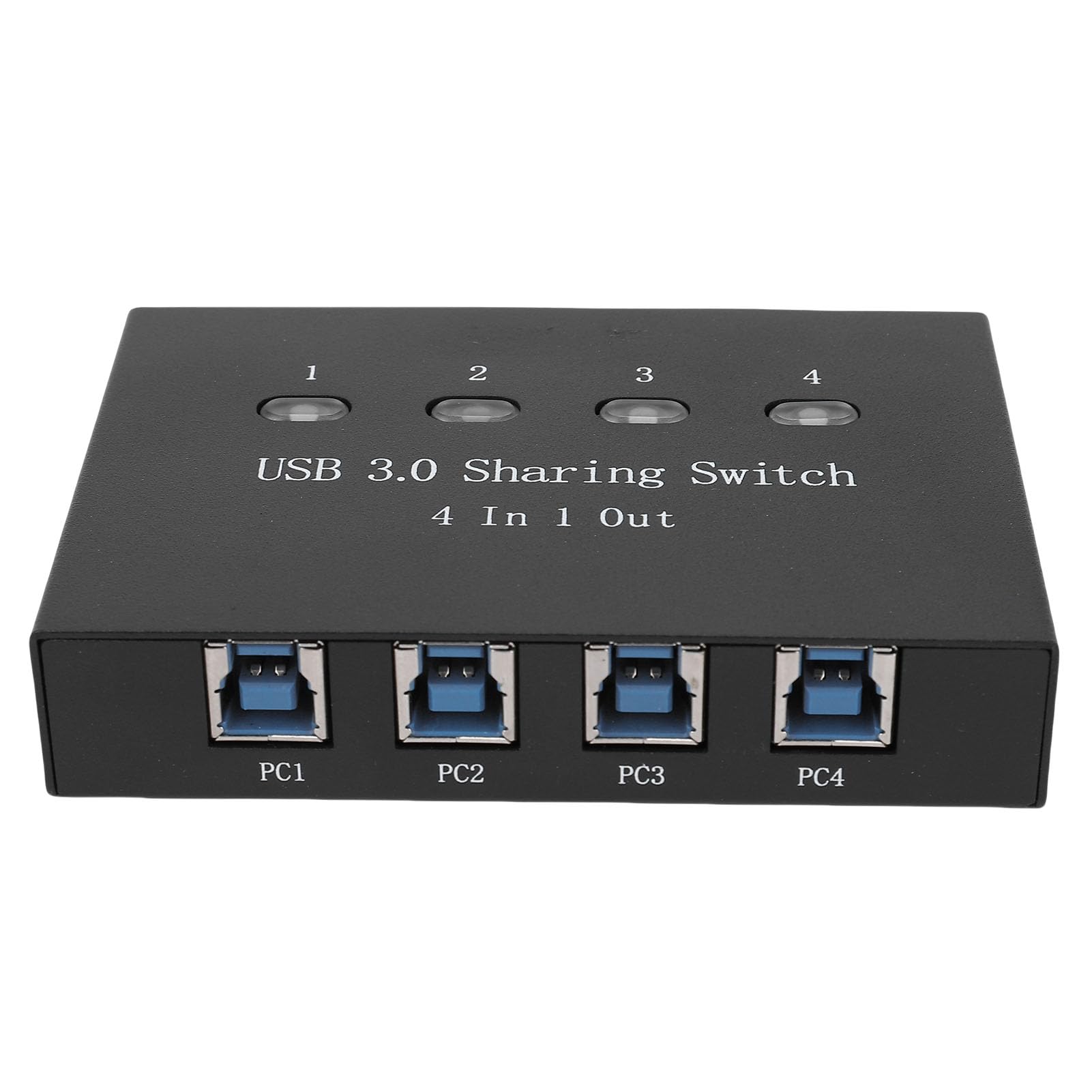 Annadue Selector de Interruptor USB 3,0, Conmutador USB 4 en 1 Salida, Interruptor 4 Ordenadores Comparten 1 Dispositivo para Impresora, Escáner, Teclado