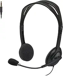 Headset com fio Logitech H111 com Microfone com Redução de Ruído e Conexão 3,5mm
