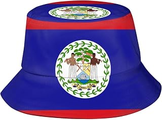 Flag of Belize Bucket Hat Fisherman's Hat Summer Autumn Outdoor Packable Hat Beach Travel Sun Hat Black
