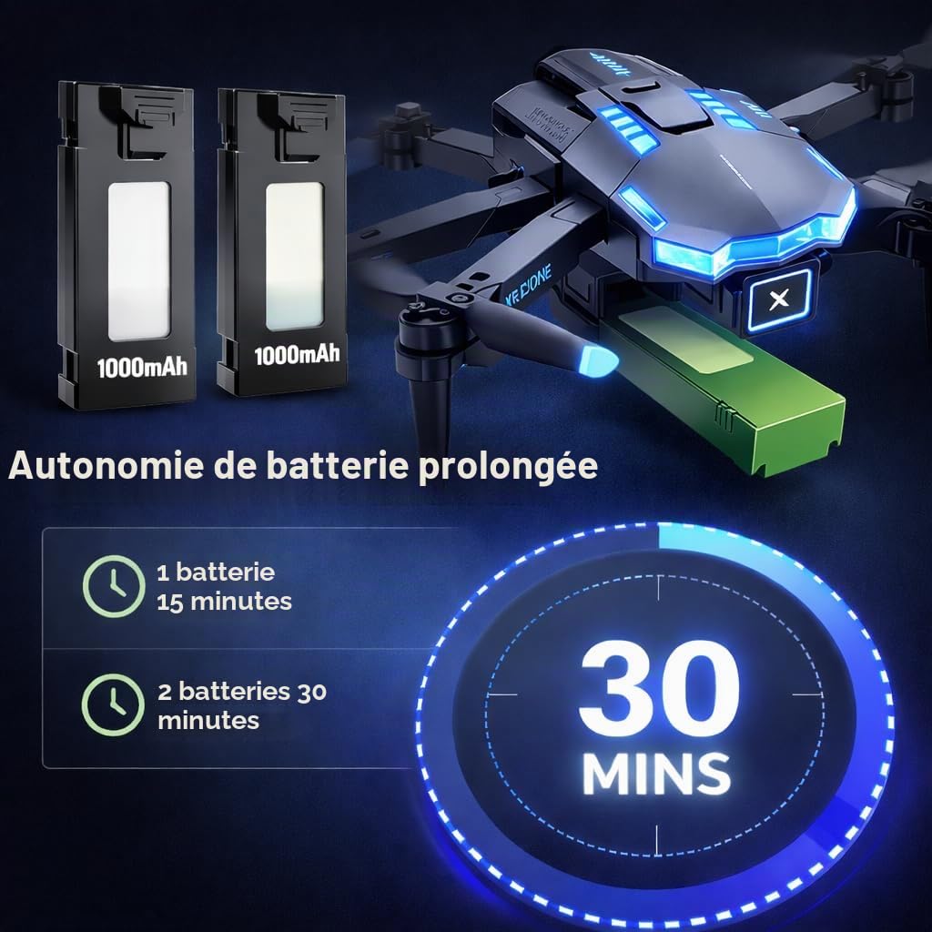 Drone avec Camera 1080P pour Enfant et Debutant, Jouet Cadeau pour Enfant