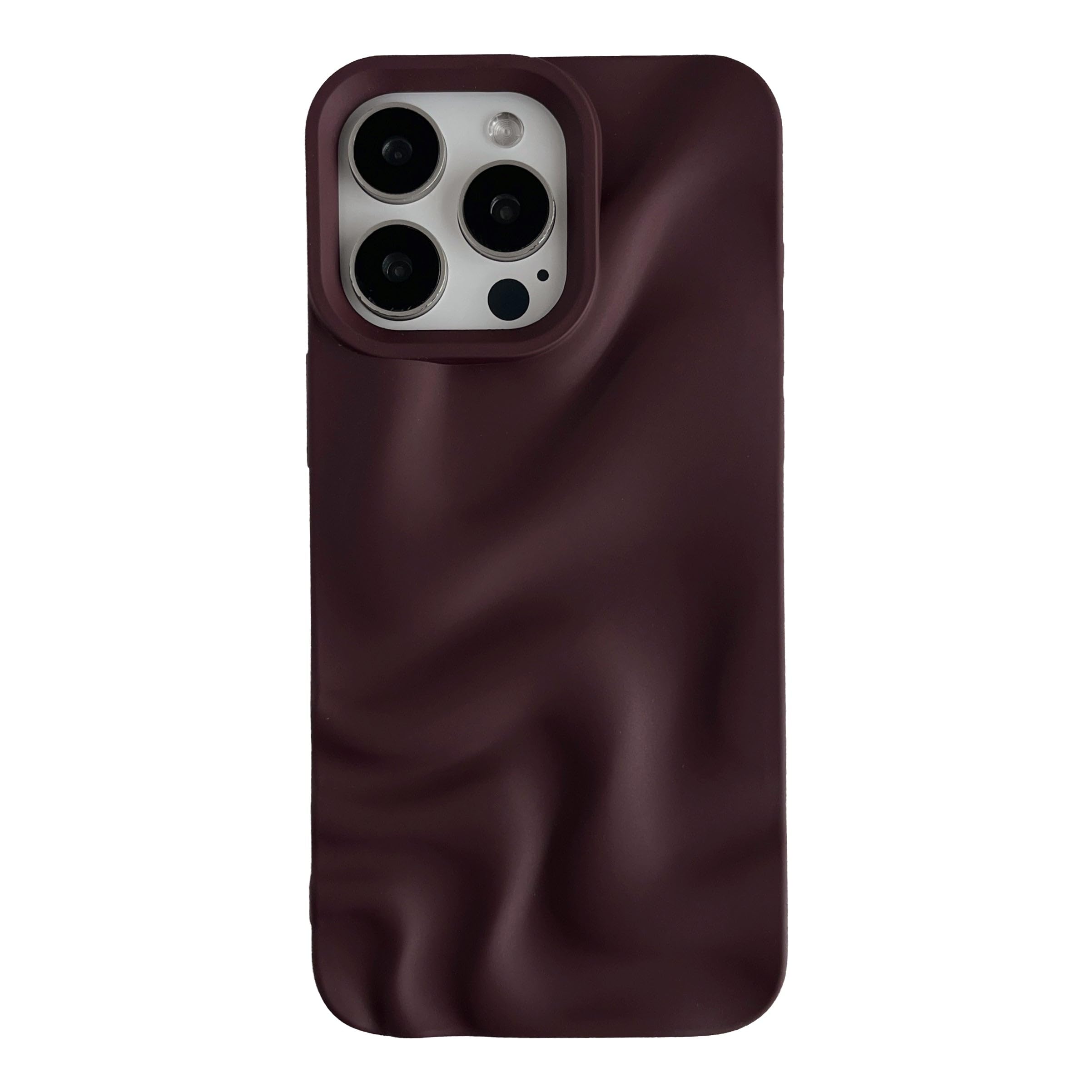 Caseative for iPhone 16 Pro Max Case,Water Ripple Pattern Wave Phone Case (Wine Red)