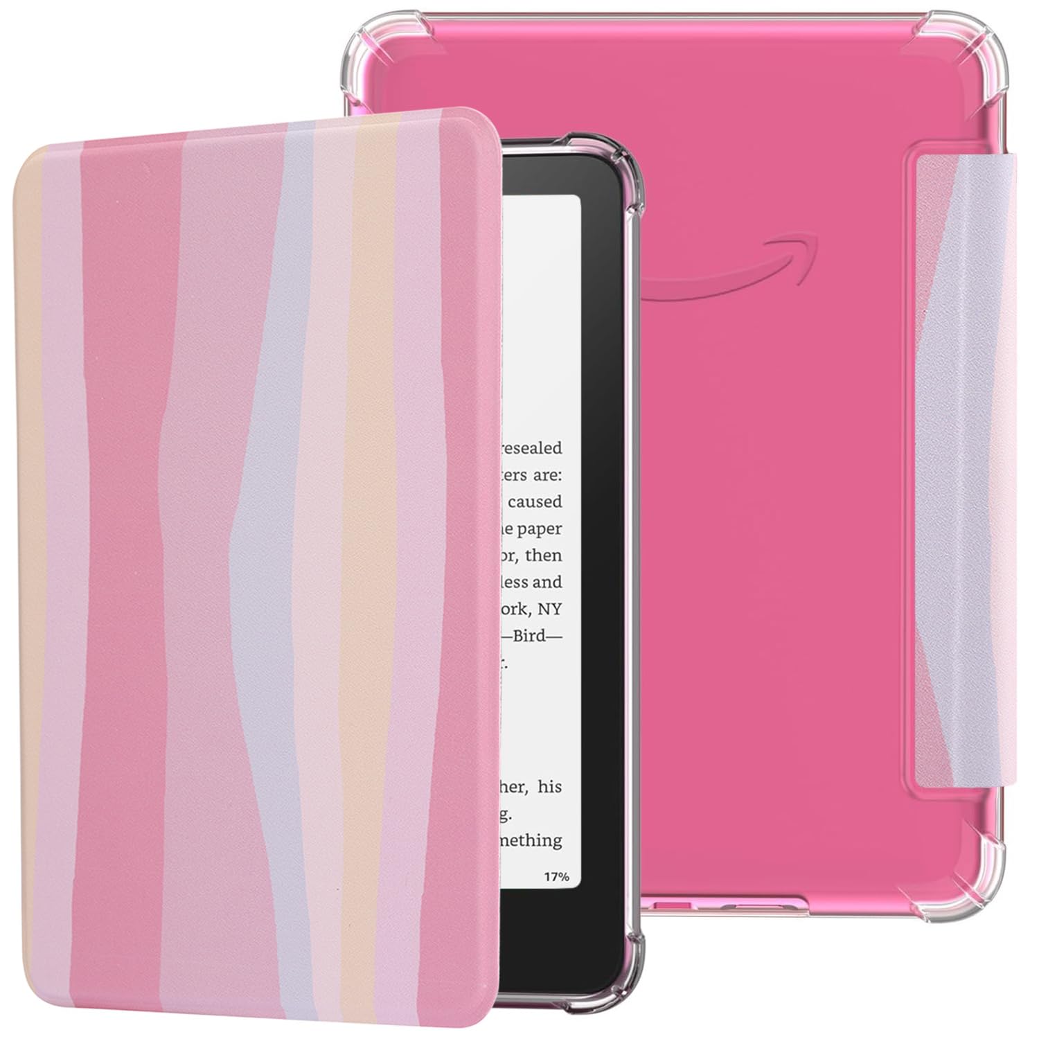 Schutzhülle für Kindle Paperwhite 12. Generation und Kindle Colorsoft Signature Edition 2024 (17,8 cm) – leichte, strapazierfähige PU-Lederhülle und transparente weiche TPU-Rückseite mit
