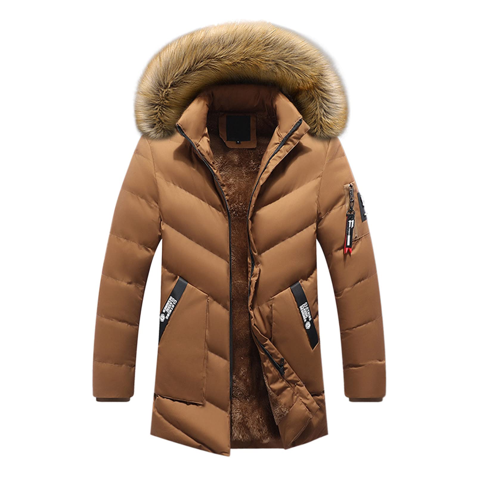 iTNHFP Men's Winter Jackets Thermal Puffer Long Coats Comfort Parka Mens Tall Party Jackets for Men Uk Waterproof Men's Jackets