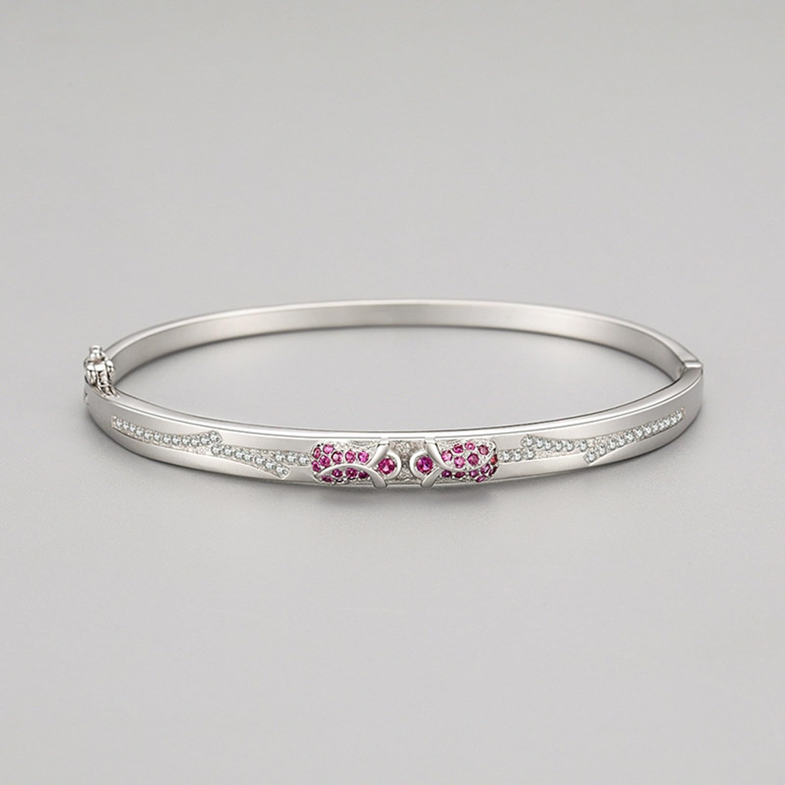 Pulsera de rosas para mujer, pulsera de rubí creado para mujer,